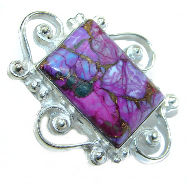 Huge Purple Turquoise .925 Sterling Silver ring; s. 8 1/4