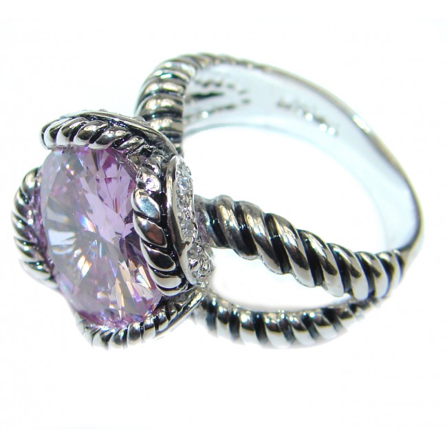 Ultra Fancy Cubic Zirconia .925 Sterling Silver Cocktail ring s. 7