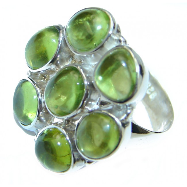 Energazing Peridot .925 Sterling Silver Ring size 7 ADJUSTABLE