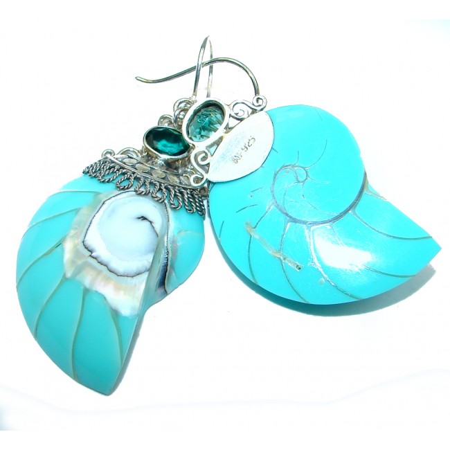 Fabulous Ocean Shell .925 Sterling Silver handmade earrings