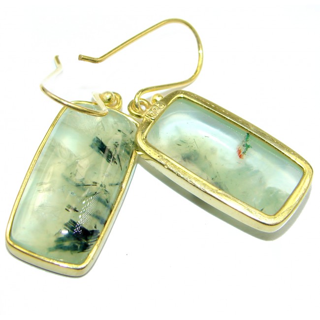 Authentic Moss Prehnite 14K Gold over .925 Sterling Silver handmade earrings