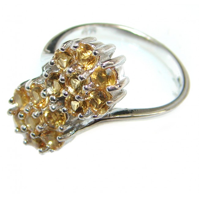 Natural Citrine .925 Sterling Silver handcrafted Ring s. 7