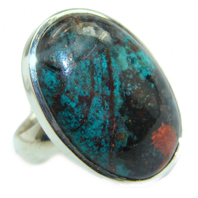 Sonora Jasper .925 Sterling Silver handcrafted Ring size 8 adjustable