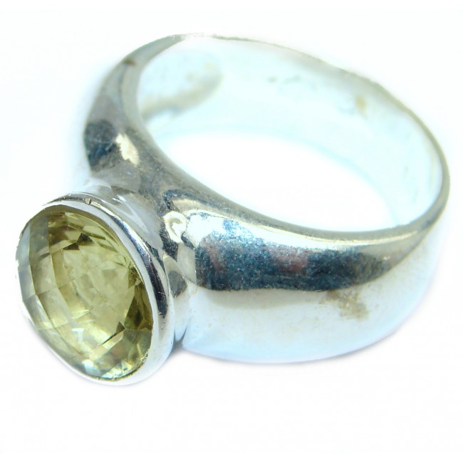 Natural Citrine .925 Sterling Silver handcrafted Ring s. 8 3/4