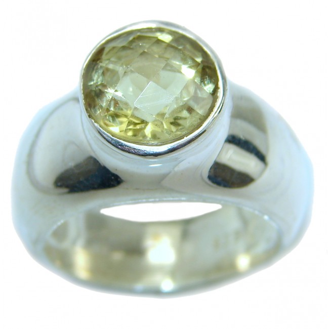 Natural Citrine .925 Sterling Silver handcrafted Ring s. 8 3/4