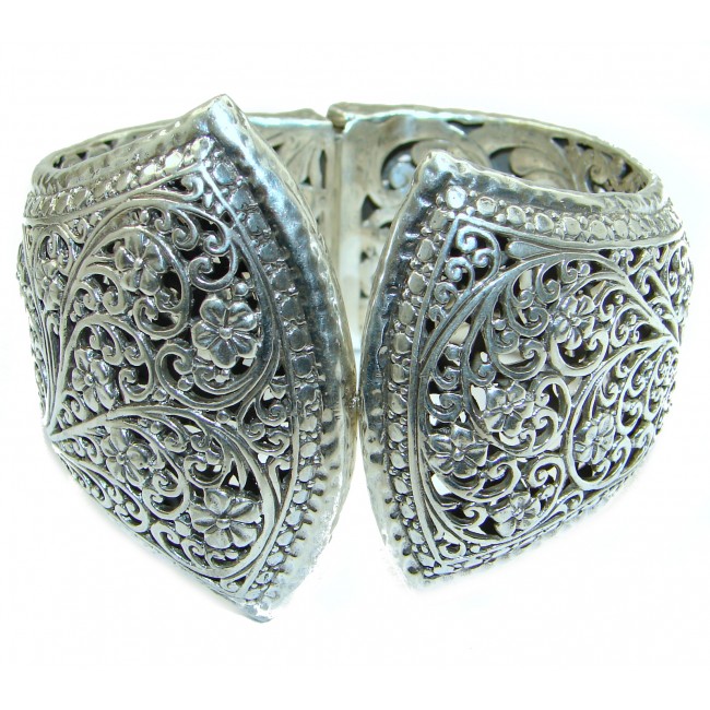 Huge Luxury 112 grams .925 Sterling Silver handcrafted Bracelet / Cuff