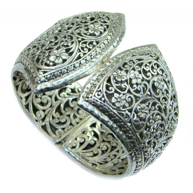 Huge Luxury 112 grams .925 Sterling Silver handcrafted Bracelet / Cuff