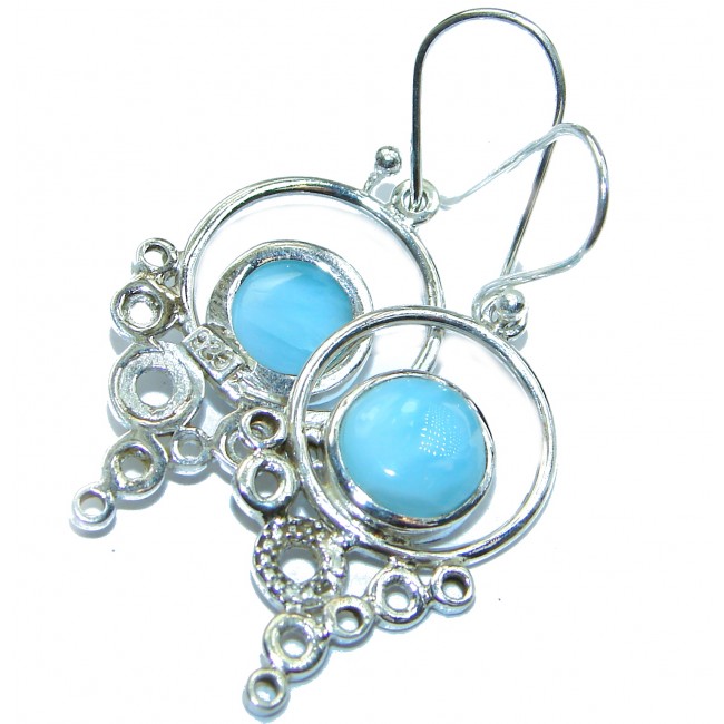 Spiders Precious genuine Blue Larimar .925 Sterling Silver handmade earrings