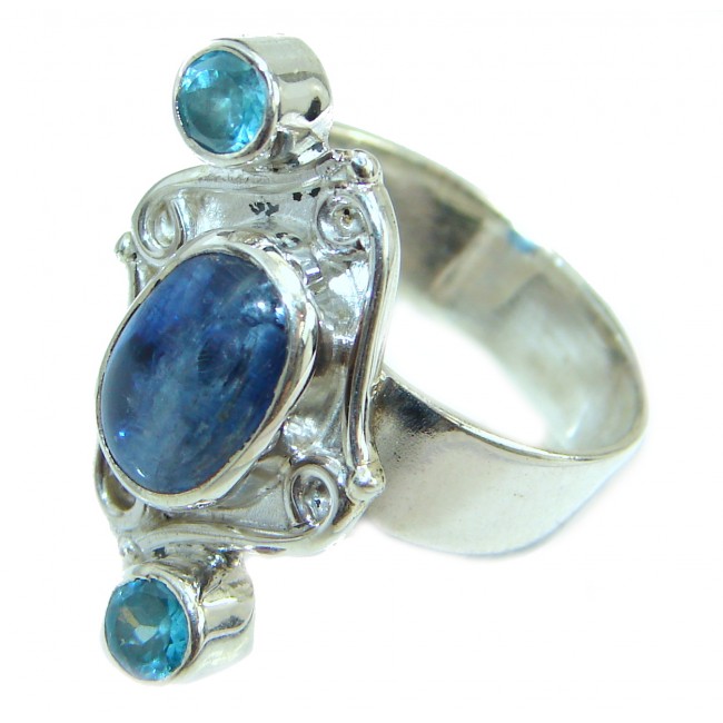 Authentic Australian Blue Kyanite .925 Sterling Silver handmade Ring s. 8