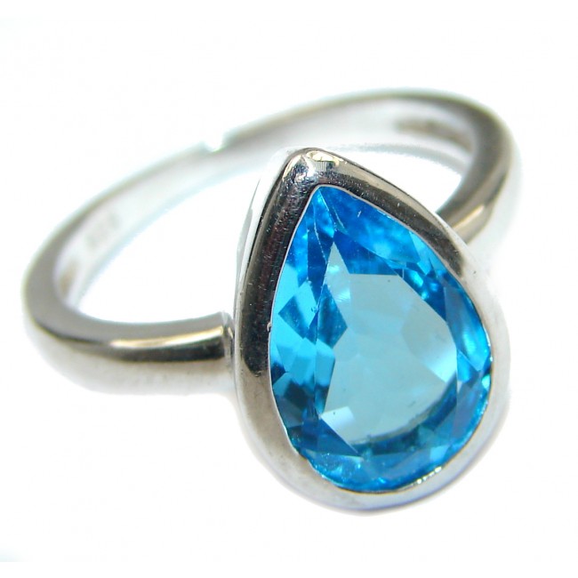 Energazing Swiss Blue Topaz .925 Sterling Silver handmade Ring size 6 1/4