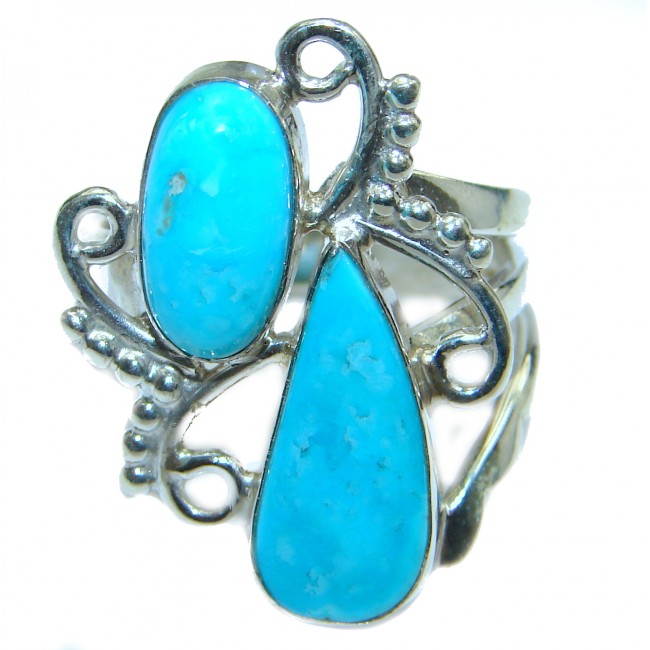 Genuine Sleeping Beauty Turquoise .925 Sterling Silver handcrafted Ring size 7