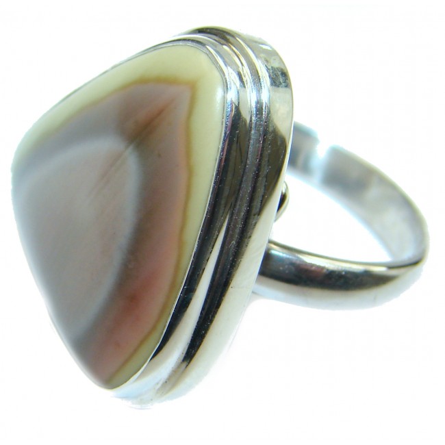 Genuine Imperial Jasper Gold over .925 Sterling Silver handcrafted ring s. 7 adjustable