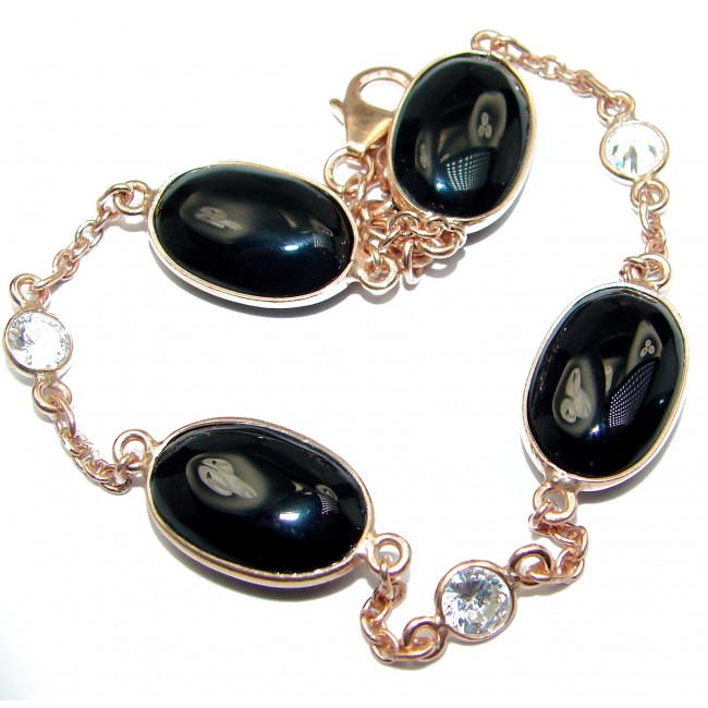 Flawless natural Onyx Gold over .925 Sterling Silver handcrafted Bracelet