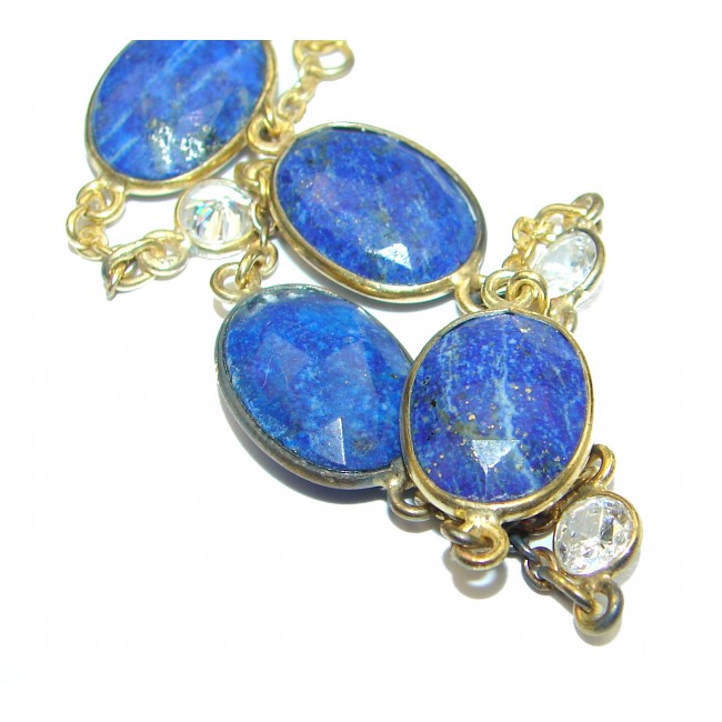 Flawless Passion Lapis Lazuli Gold over .925 Sterling Silver Bracelet