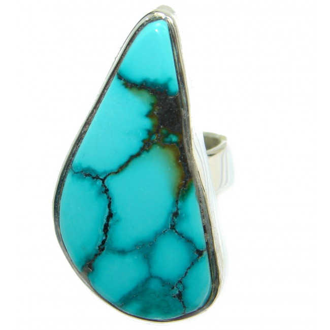 Genuine Beauty Turquoise .925 Sterling Silver handcrafted Ring size 6