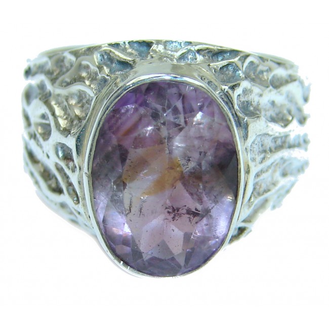 Amazing authentic Ametrine .925 Sterling Silver ring; s. 7 3/4