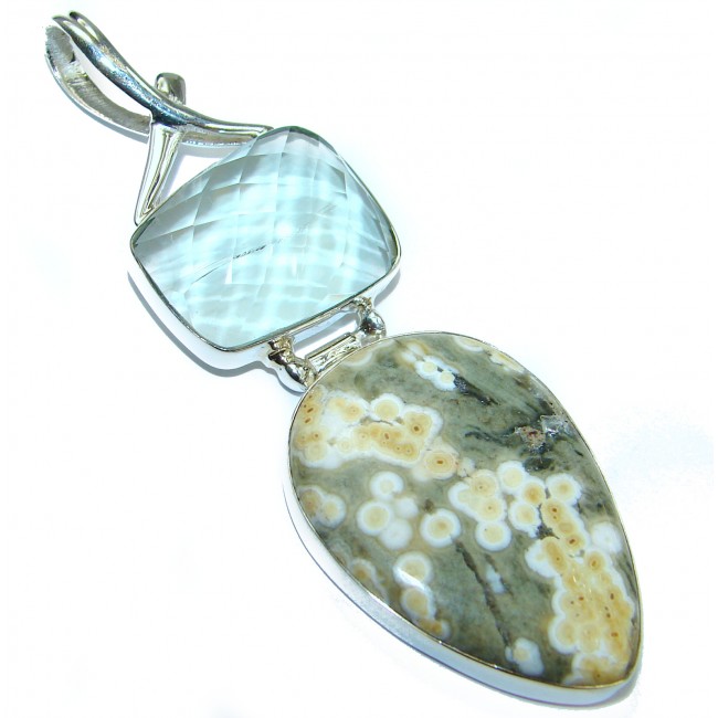 SENSATIONAL Ocean Jasper .925 Sterling Silver handmade pendant