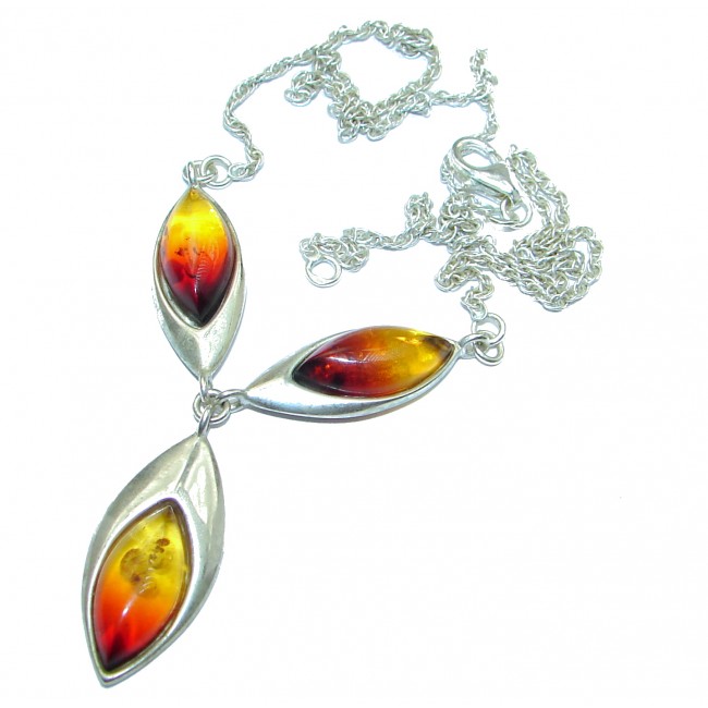 Natural Polish Amber .925 Sterling Silver handcrafted necklace