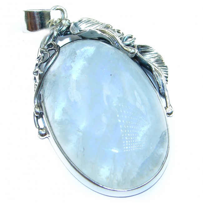 Back to Nature Fire Moonstone .925 Sterling Silver handmade Pendant