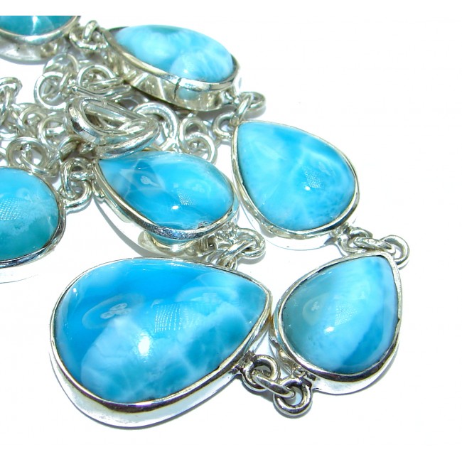One of the kind Best quality Larimar .925 Sterling Silver handmade necklace