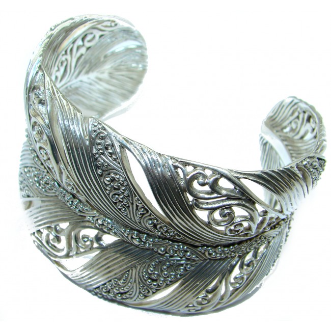 Huge Precious .925 Sterling Silver handmade Bracelet / Cuff