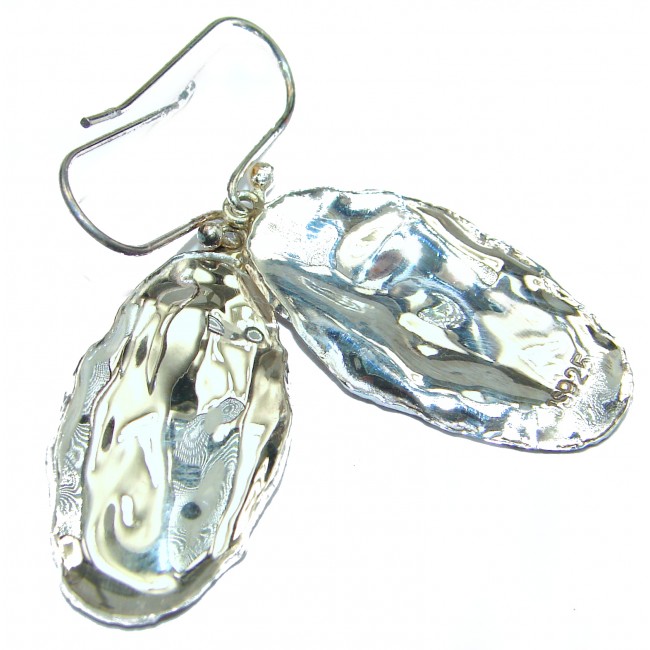 Solid hammered .925 Sterling Silver earrings