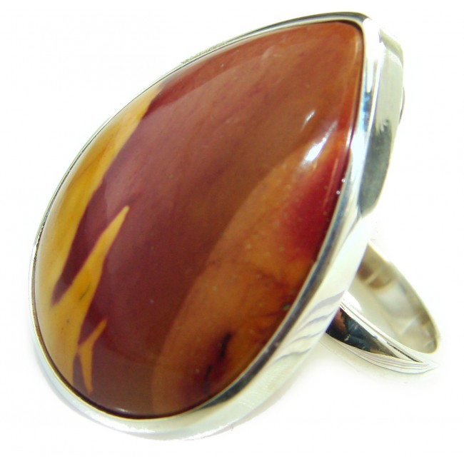 Mookaite .925 Sterling Silver handmade ring size 8 adjustable