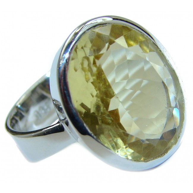 Natural Citrine .925 Sterling Silver handcrafted Ring s. 6