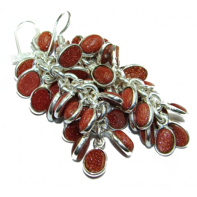 Gorgeous Red Sun Sitara .925 Sterling Silver handcrafted earrings
