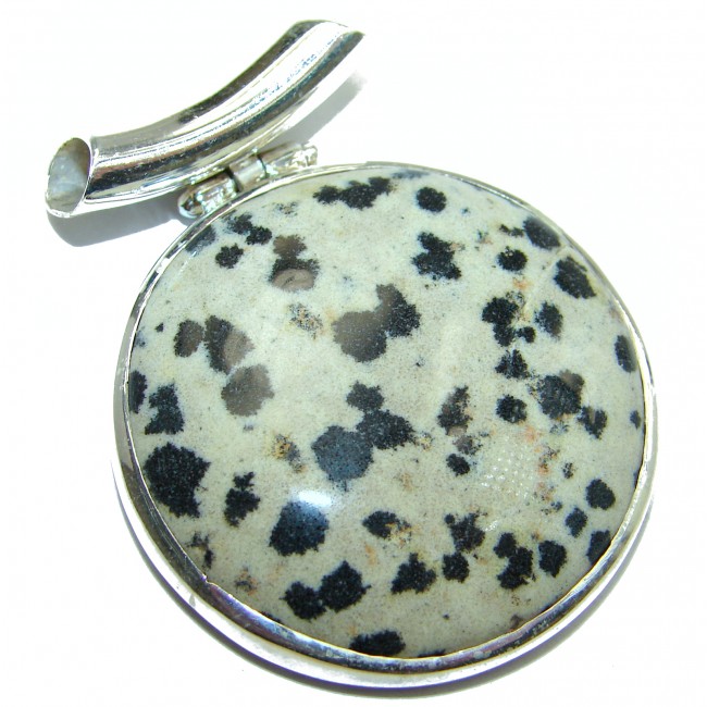 Simple Dalmatian Jasper .925 Sterling Silver pendant