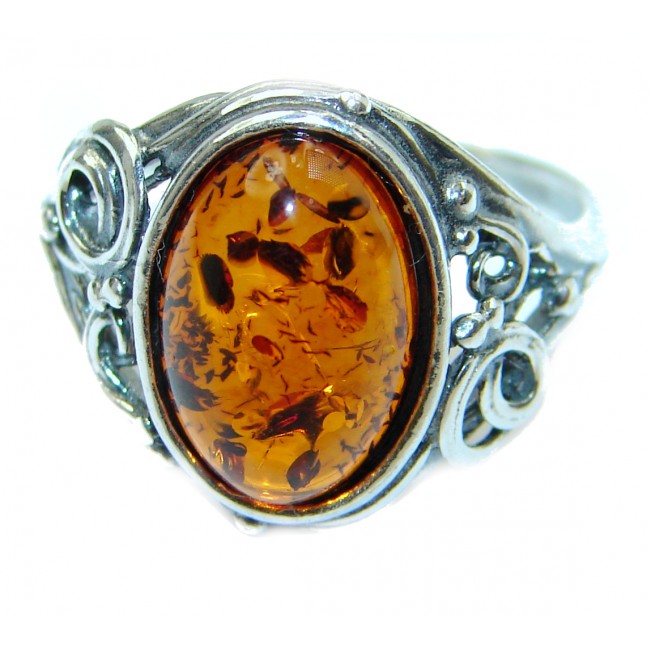 Baltic Amber .925 Sterling Silver ring; s. 6