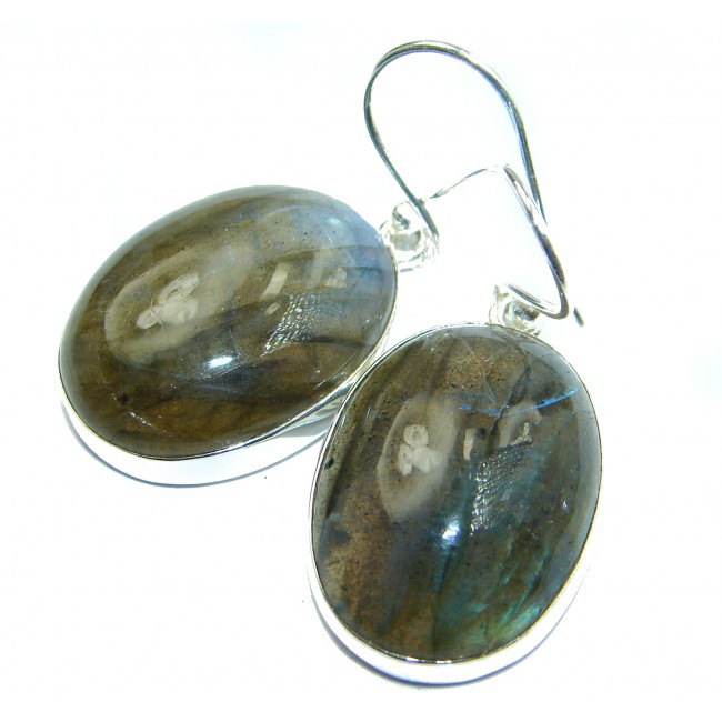 Natural Labradorite .925 Sterling Silver handcrafted Earrings