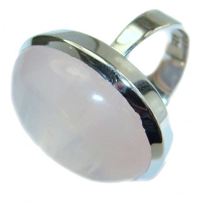 Best Quality Rose Quartz .925 Sterling Silver handcrafted ring s. 6 1/4