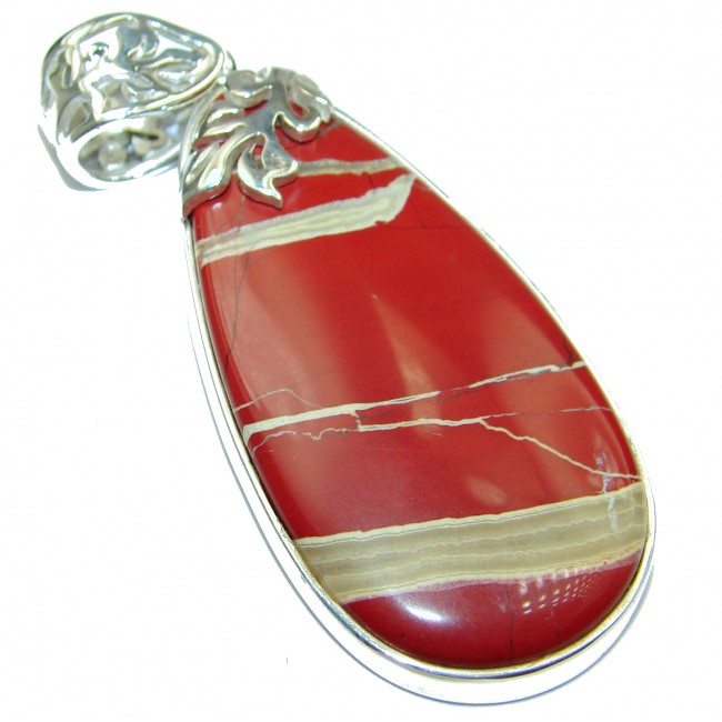Incredible quality Red Jasper .925 Sterling Silver handmade Pendant