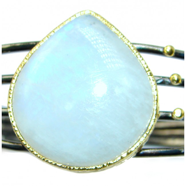 Real Treasure Bali Made Fire Moonstone .925 Sterling Silver Bracelet / Cuff