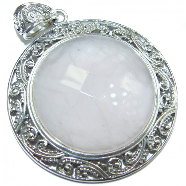 Timeless Beauty Rose Quartz .925 Sterling Silver handcrafted Pendant