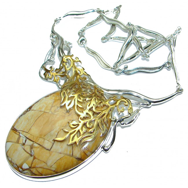 Aura Of Beauty Australian Mookaite Jasper 14K Gold over .925 Sterling Silver necklace