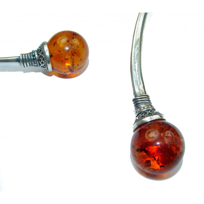 You and Me HUGE Natural Polish Amber .925 Sterling Silver handcrafted necklace