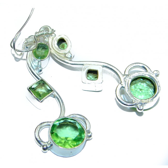 Green Quartz .925 Sterling Silver earrings