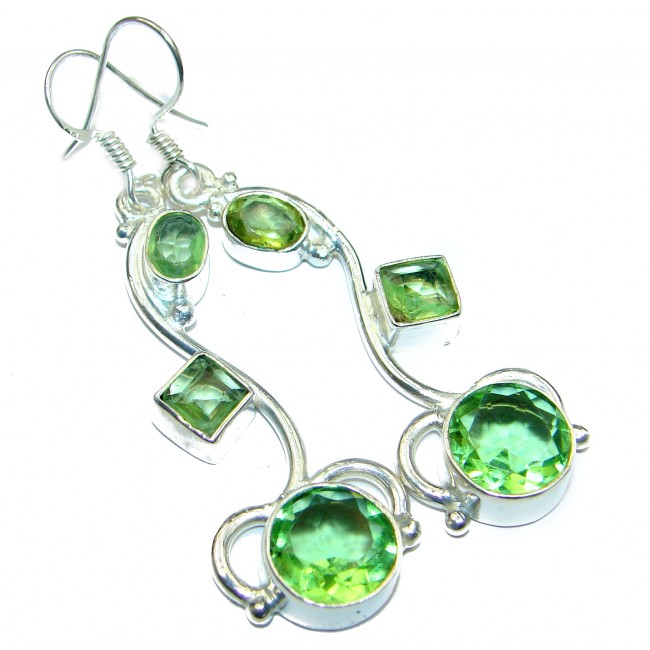 Green Quartz .925 Sterling Silver earrings