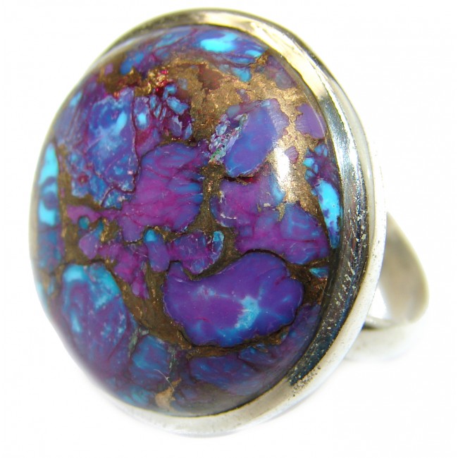 Huge Purple Turquoise .925 Sterling Silver ring; s. 8