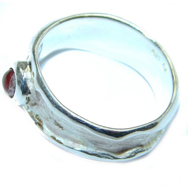 Genuine Carnelian .925 Sterling Silver handmade Ring Size 8