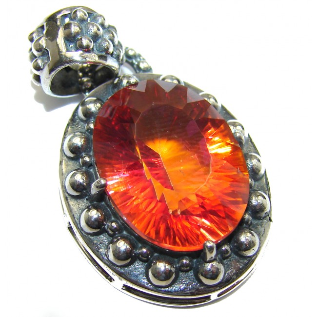 Spectacular Red Magic Topaz .925 Sterling Silver handcrafted Pendant
