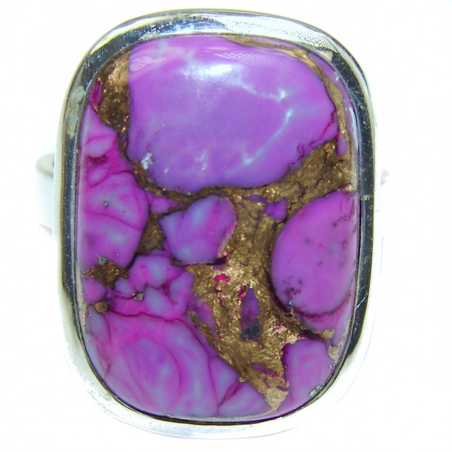 Huge Purple Turquoise .925 Sterling Silver ring; s. 7 1/4