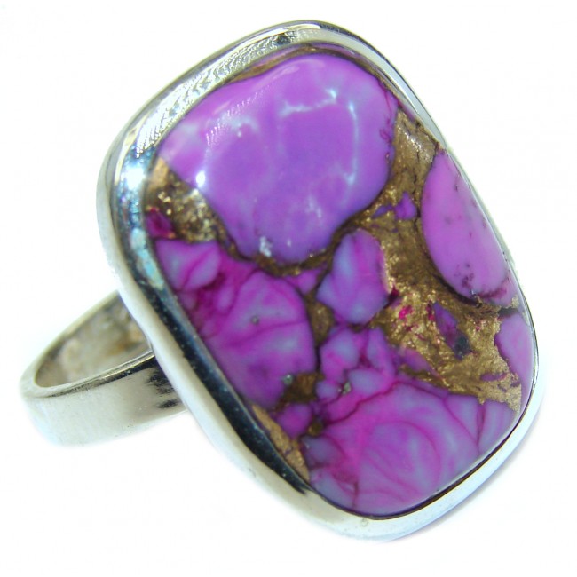 Huge Purple Turquoise .925 Sterling Silver ring; s. 7 1/4