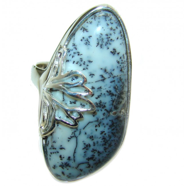 Top Quality Dendritic Agate .925 Sterling Silver hancrafted Ring s. 8 1/4