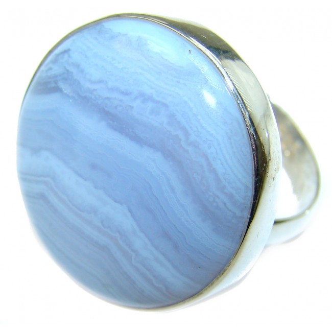 Excellent quality Crazy Lace Agate .925 Sterling Silver Ring s. 8 adjustable