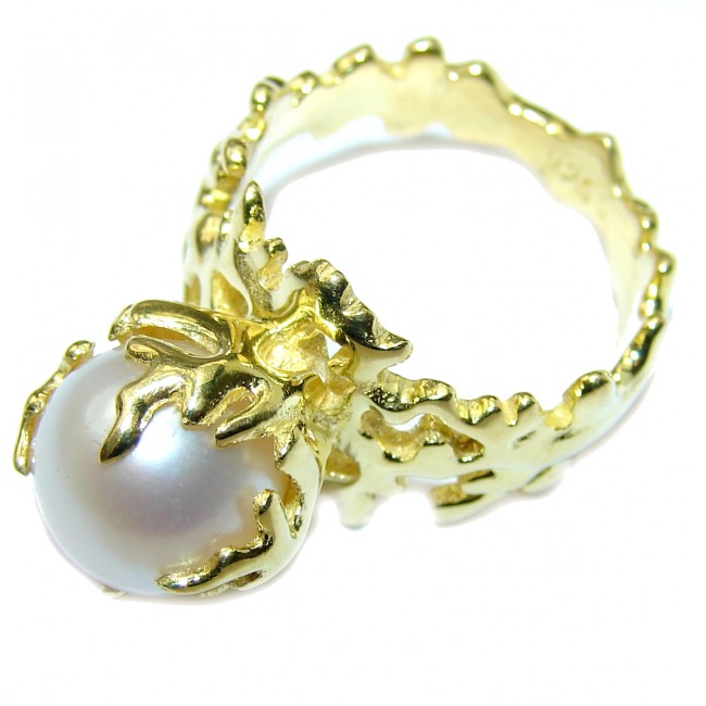 Fresh water Pearl 14K Gold over .925 Sterling Silver Ring s. 6