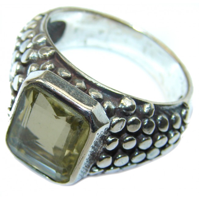 Vintage Style Natural Citrine .925 Sterling Silver handcrafted Ring s. 12
