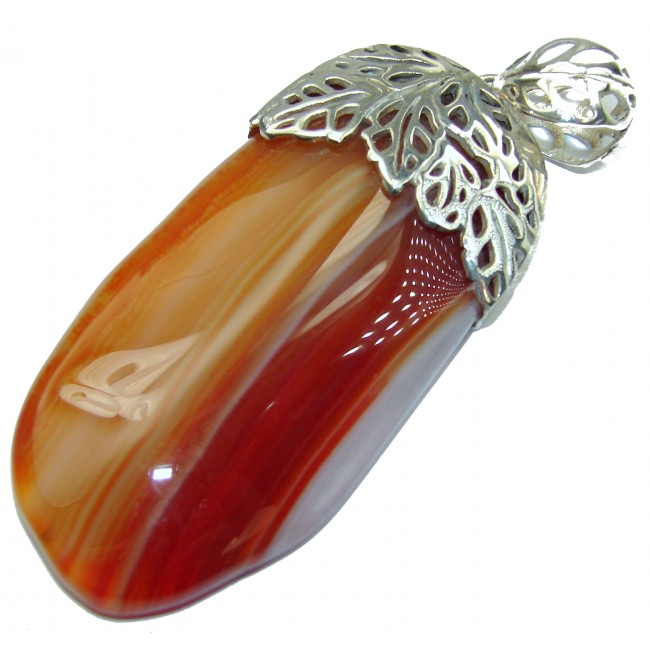 Botswana Agate .925 Sterling Silver handcrafted Pendant